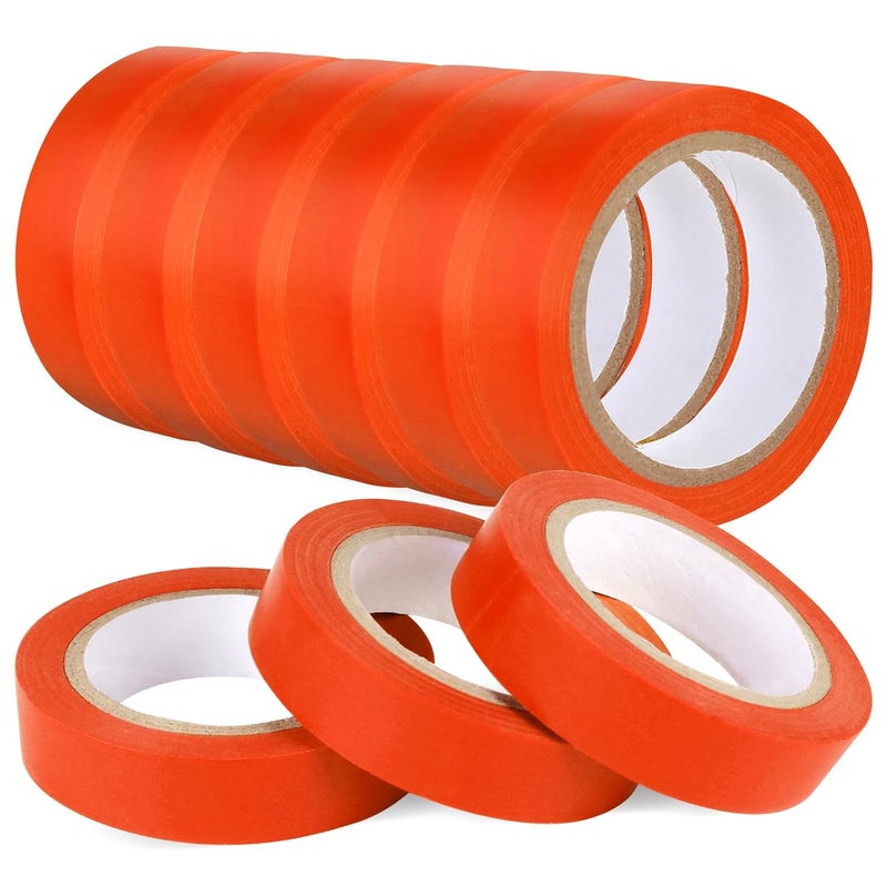 Romeda 9 Pack Electrical Tapes, Electrical Tape Water, Sun, and Oil Resistant, Electrical Tape is Suitable for Most Domestic, Commercial, and Industrial environments - Orange - Image 1